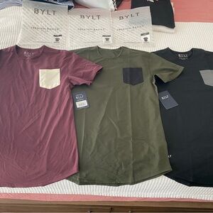 BYLT Basics Short Sleeve Tees - Maroon, Olive, Black